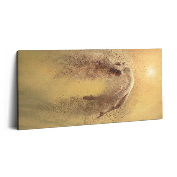 Vászonfotó 100x50 Nő dinamikus ugrás sziluett