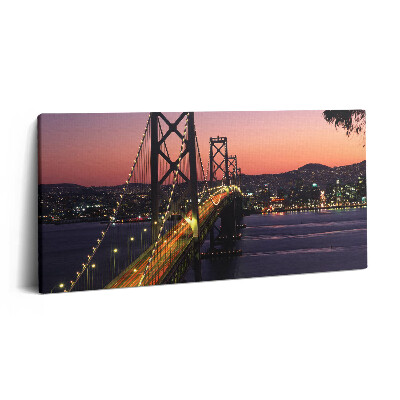 Vászonfotó 100x50 San Francisco híd és naplemente