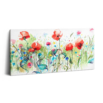 Vászonfotó 100x50 Pipacsok egy réten