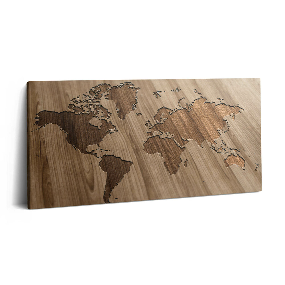 Vászonfotó 100x50 Világtérkép fán