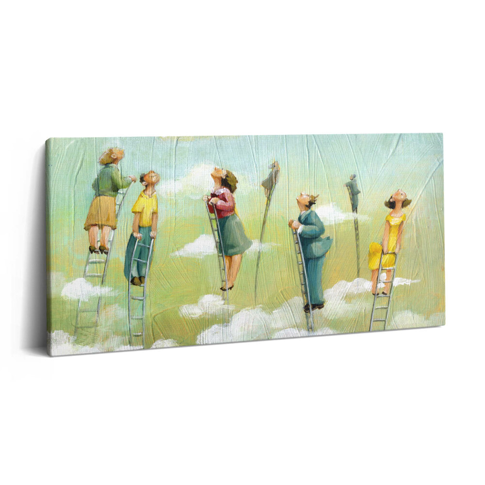 Vászonfotó 100x50 Emberek egy létrán