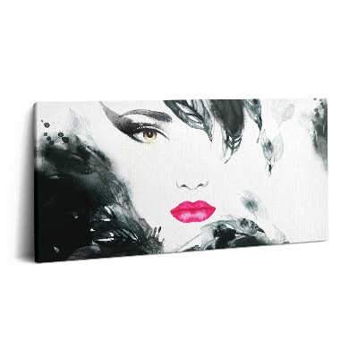 Vászonfotó 100x50 Portré egy vörös ajkú nőről