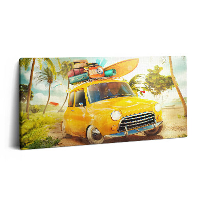 Vászonfotó 100x50 Autó szörfdeszkával