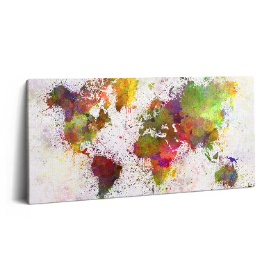 Vászonfotó 100x50 Akvarell világtérkép