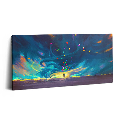 Vászonfotó 100x50 Gyermek és léggömbök