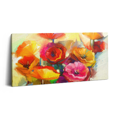 Vászonfotó 100x50 Színes pipacsok