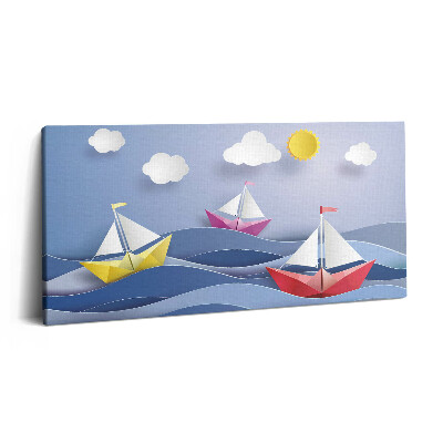 Vászonfotó 100x50 Színes origami vitorlások