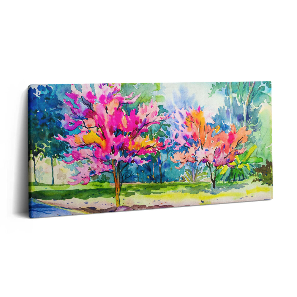 Vászonfotó 100x50 Absztrakt színes fák