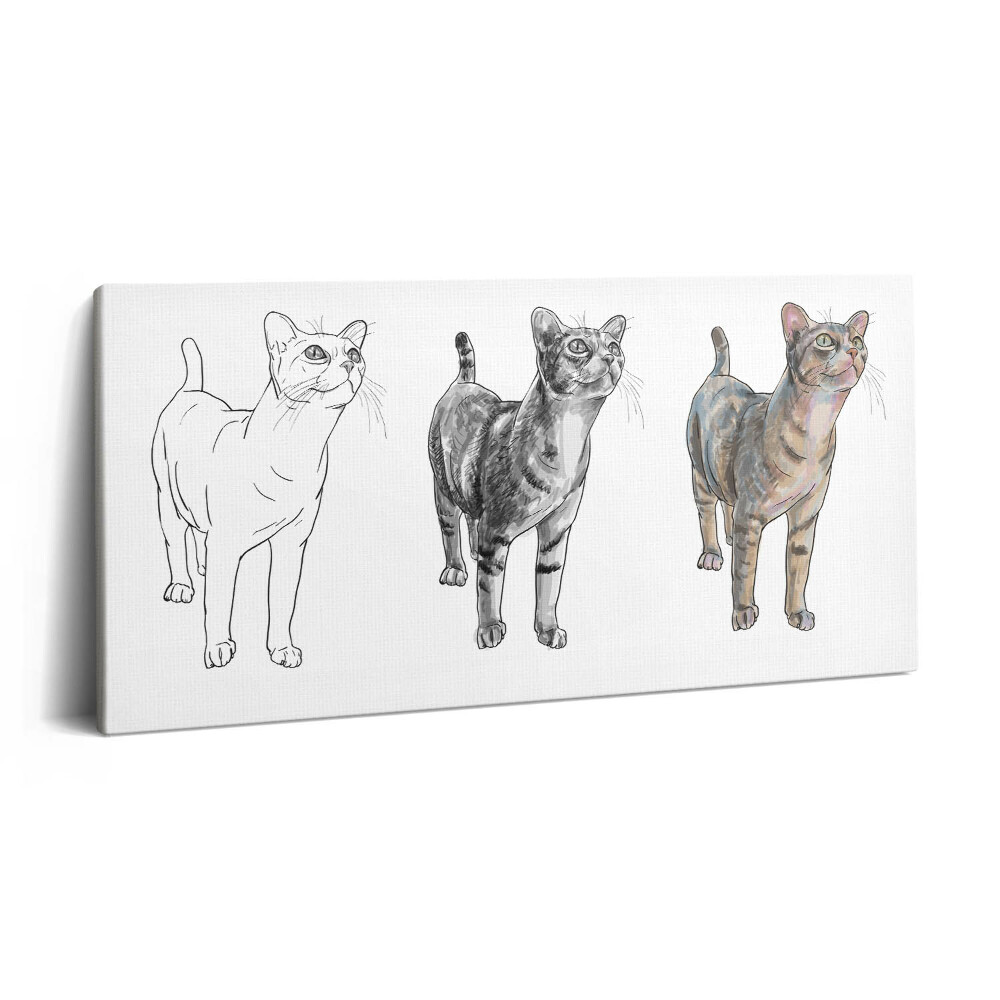 Vászonfotó 100x50 Illusztráció egy aranyos kíváncsi macskáról