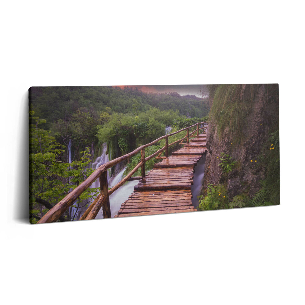 Vászonfotó 100x50 Út fák és hegyek felett