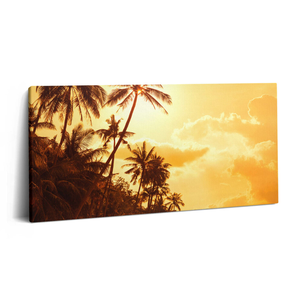 Vászonfotó 100x50 Napfényes pálmafák a tengerparton