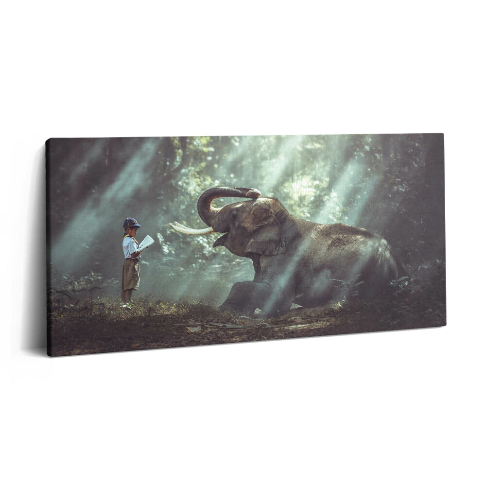 Vászonfotó 100x50 Fiú könyvvel