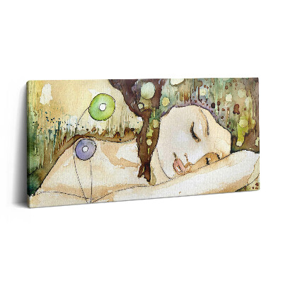 Vászonfotó 100x50 Akvarell festmény egy gyönyörű lányról