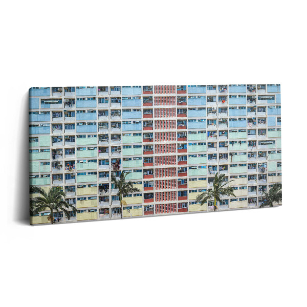 Vászonfotó 100x50 Színes épület Hongkongban