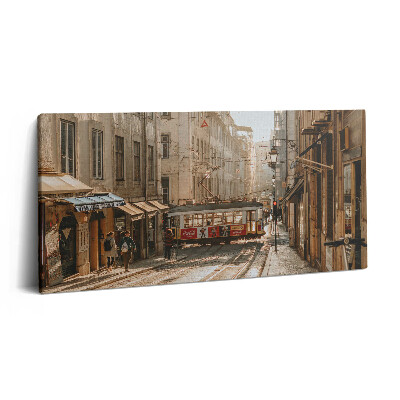 Vászonfotó 100x50 Lisszabon és egy villamos látképe