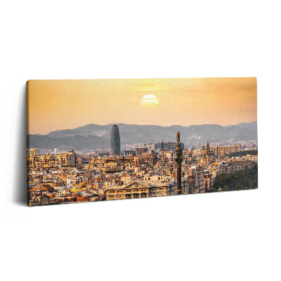 Vászonfotó 100x50 A barcelonai Sagrada Familia tájképe