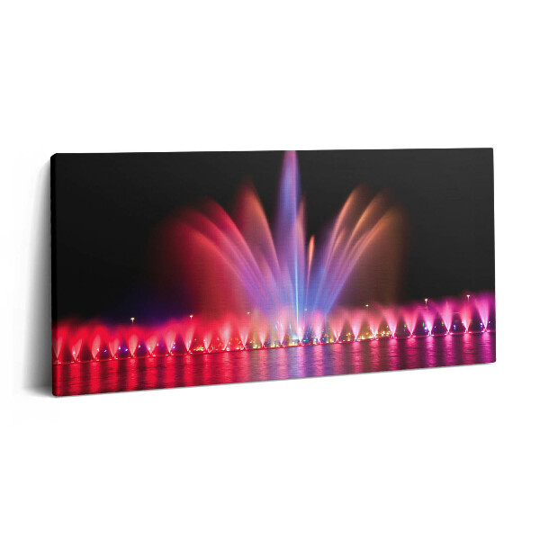 Vászonfotó 100x50 Wroclawi szökőkút éjszaka