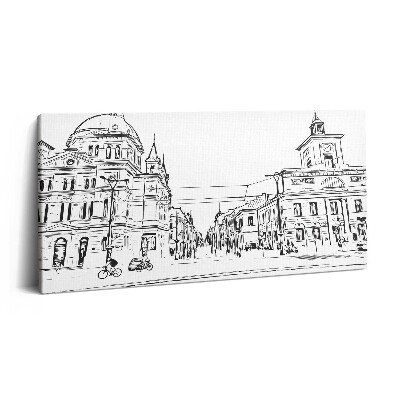 Vászonfotó 100x50 Poznan óvárosának illusztrációja