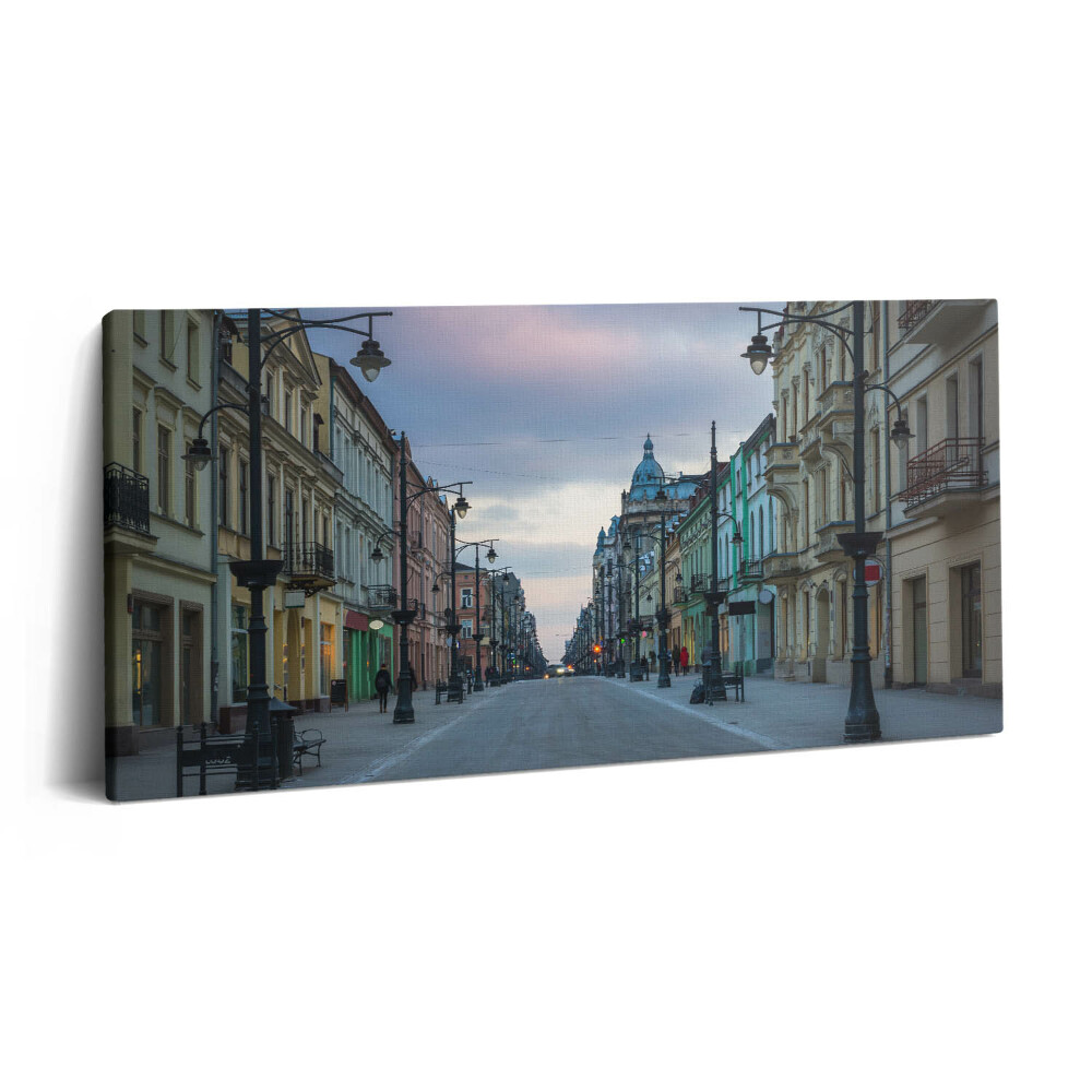 Vászonfotó 100x50 Piotrkowska utca Lodzban