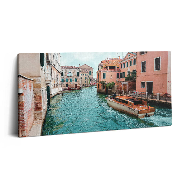 Vászonfotó 100x50 Motorcsónak a folyón