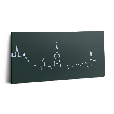 Vászonfotó 100x50 Brno városának vonalas rajza