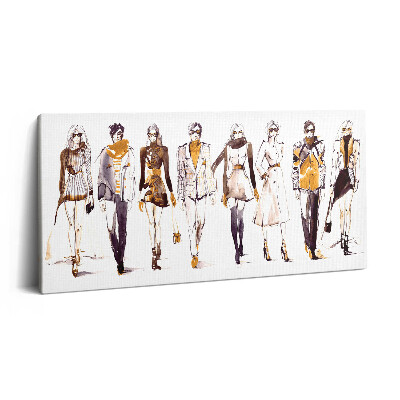 Vászonkép nyomtatás 120x60 Férfi és női divatbemutató illusztrációja