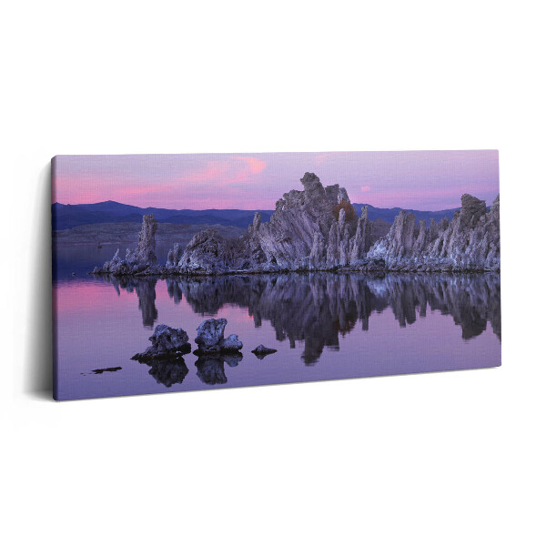 Vászonkép nyomtatás 120x60 A sziklák tükröződése a vízben