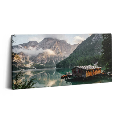 Vászonkép nyomtatás 120x60 Hegyi tóház