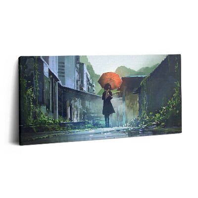 Vászonkép nyomtatás 120x60 Séta és angol időjárás