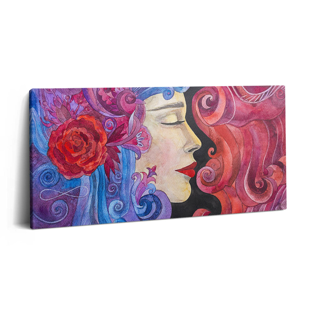 Vászonkép nyomtatás 120x60 Művészet - festett nő