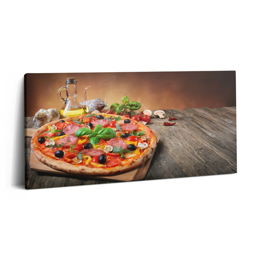 Vászonkép nyomtatás 120x60 Olasz pizza olívaolajjal
