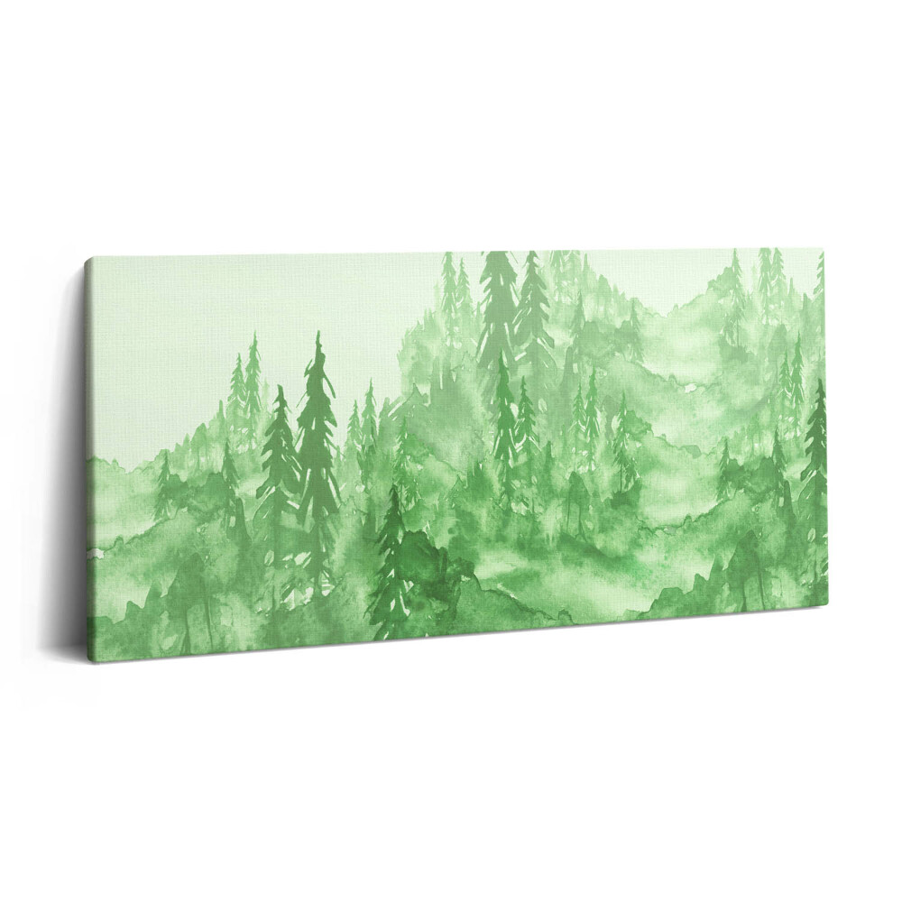 Vászonkép nyomtatás 120x60 Zöld erdővel festett természet