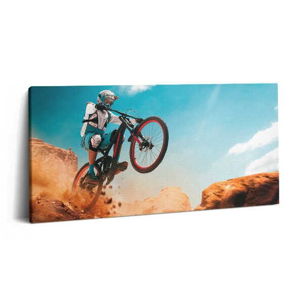 Vászonkép nyomtatás 120x60 Motorozás a sivatagban