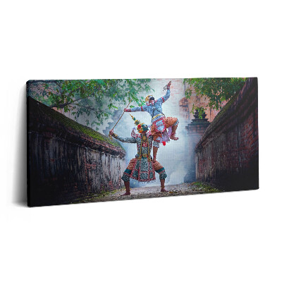 Vászonkép nyomtatás 120x60 Thaiföldön táncoló maszkosok