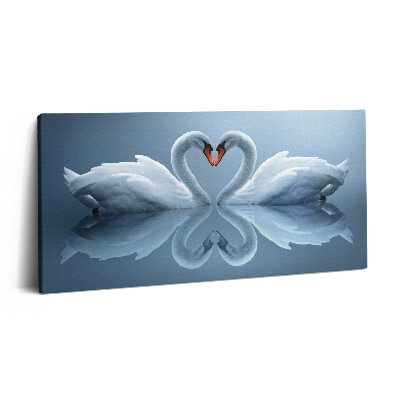 Vászonkép nyomtatás 120x60 Hattyúk a szerelem jeleként