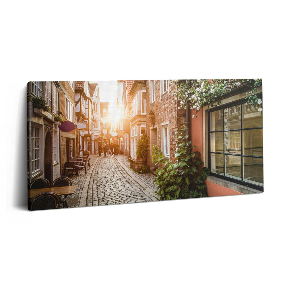 Vászonkép nyomtatás 120x60 Olasz utca épületek között