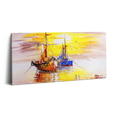 Vászonkép nyomtatás 120x60 Festett hajók
