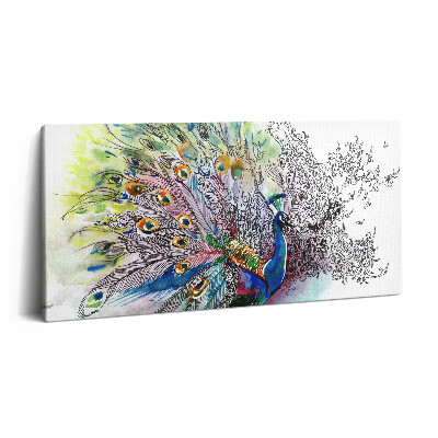 Vászonkép nyomtatás 120x60 Színes páva