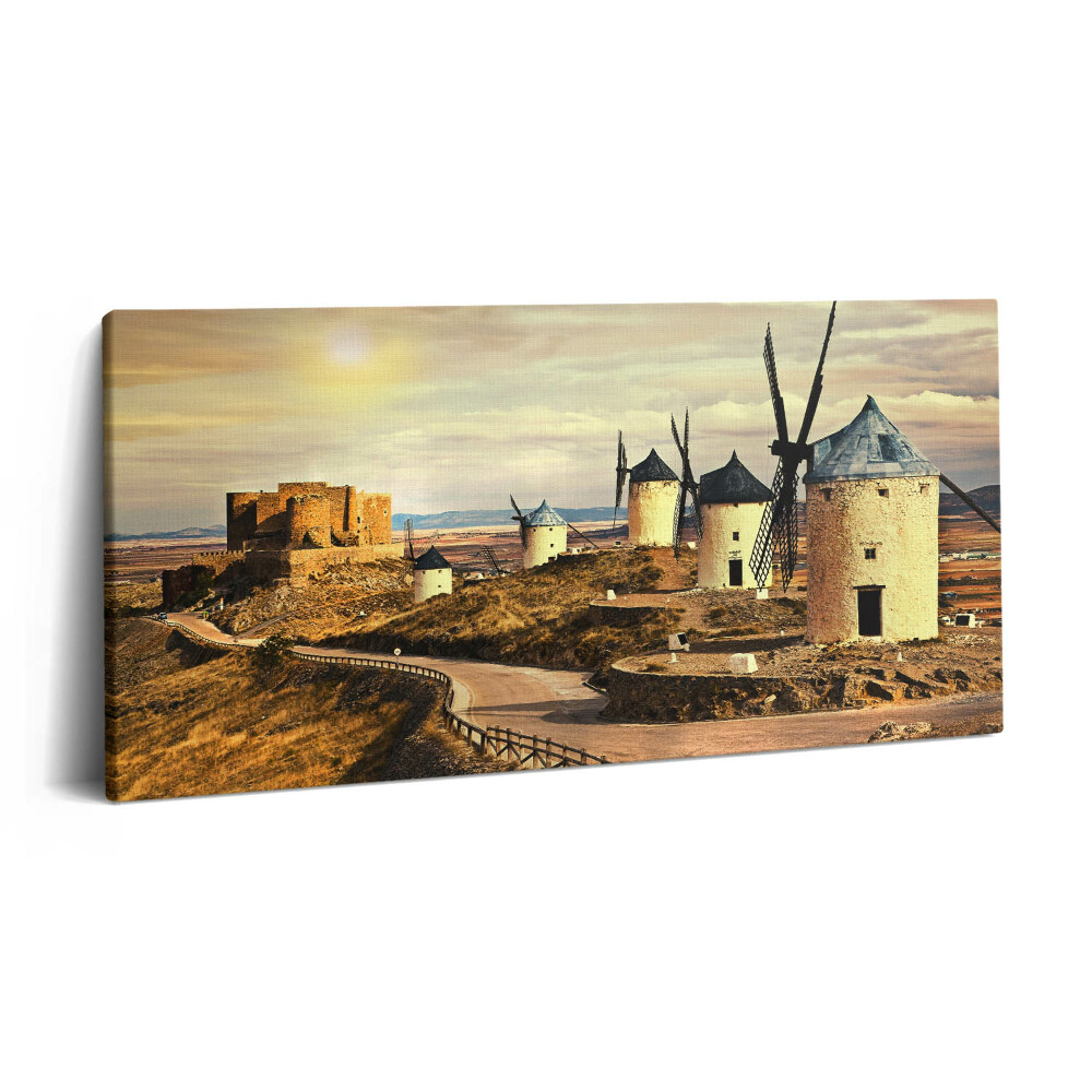 Vászonkép nyomtatás 120x60 Cosuegra szélmalmok