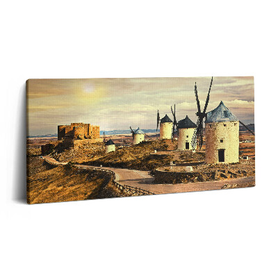 Vászonkép nyomtatás 120x60 Cosuegra szélmalmok