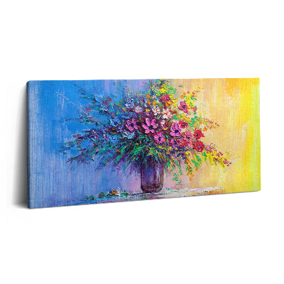 Vászonkép nyomtatás 120x60 Virágok vázában