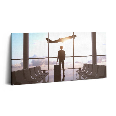 Vászonkép nyomtatás 120x60 Férfi a repülőtéren