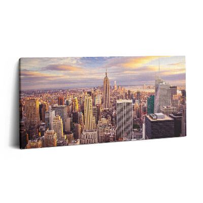 Vászonkép nyomtatás 120x60 Naplemente New Yorkban