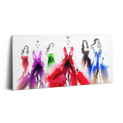 Vászonkép nyomtatás 120x60 Nők színes ruhákban