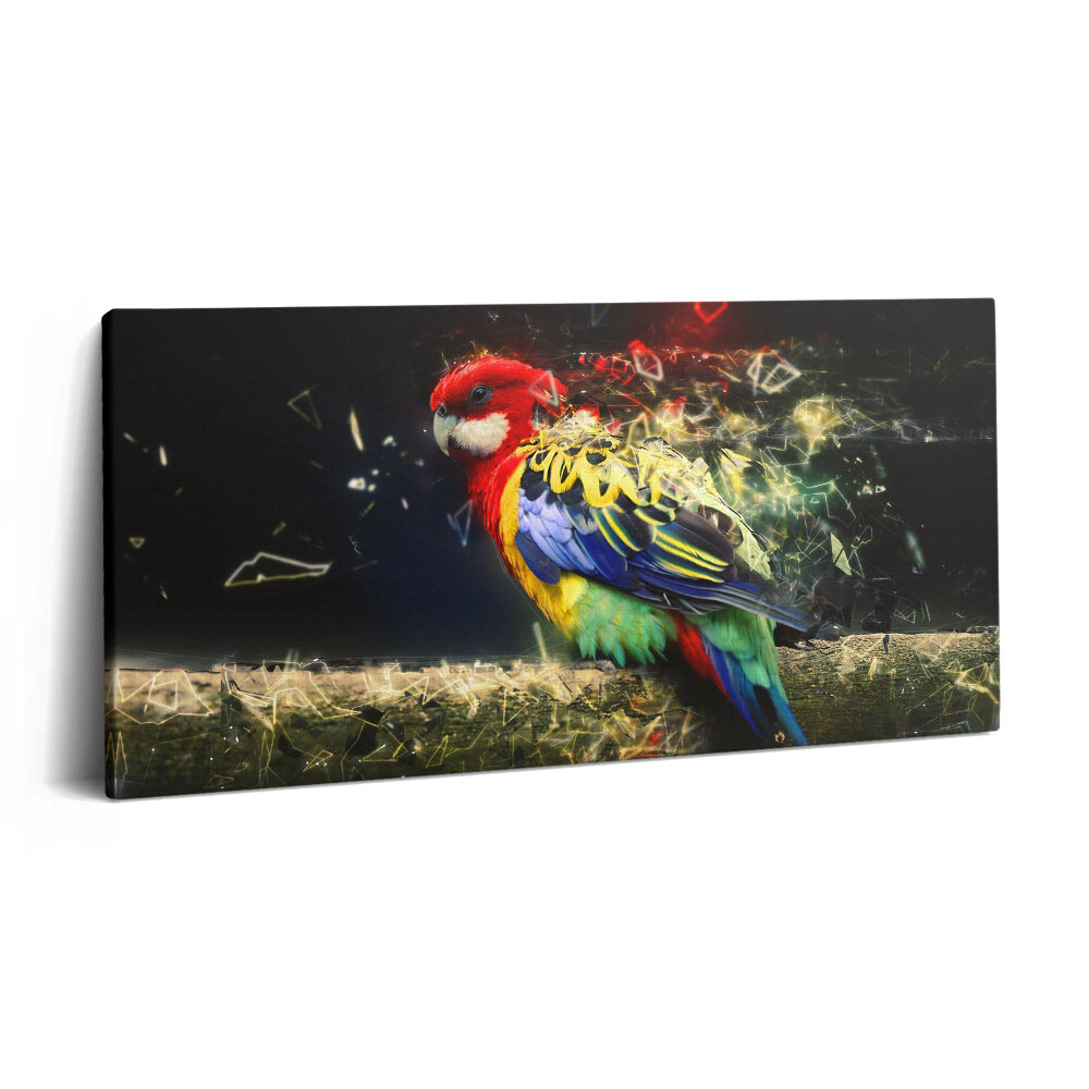 Vászonkép nyomtatás 120x60 Papagáj absztrakció