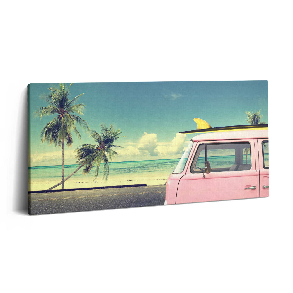 Vászonkép nyomtatás 120x60 Autó szörfdeszkával