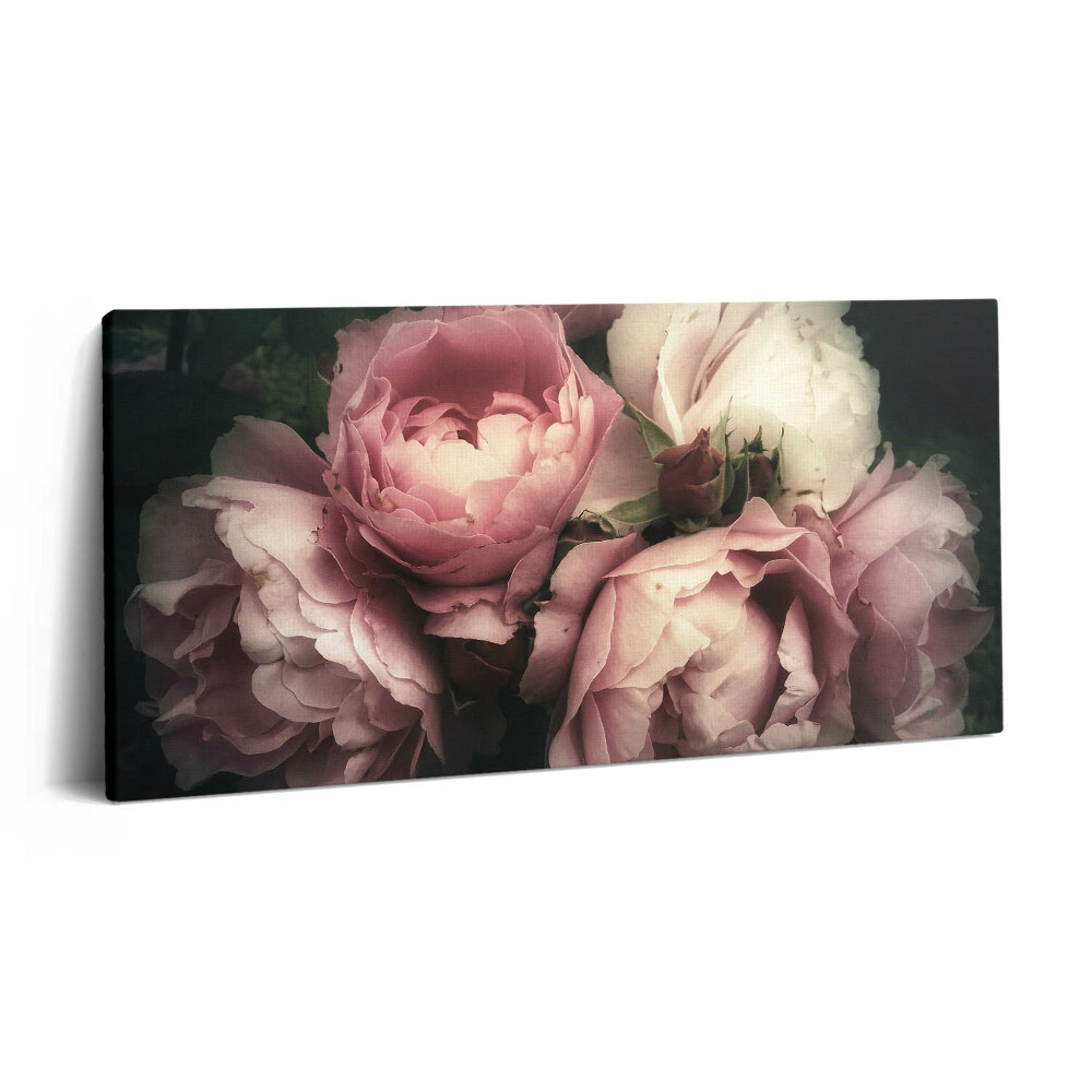 Vászonkép nyomtatás 120x60 Csokor régi rózsaszín rózsákból