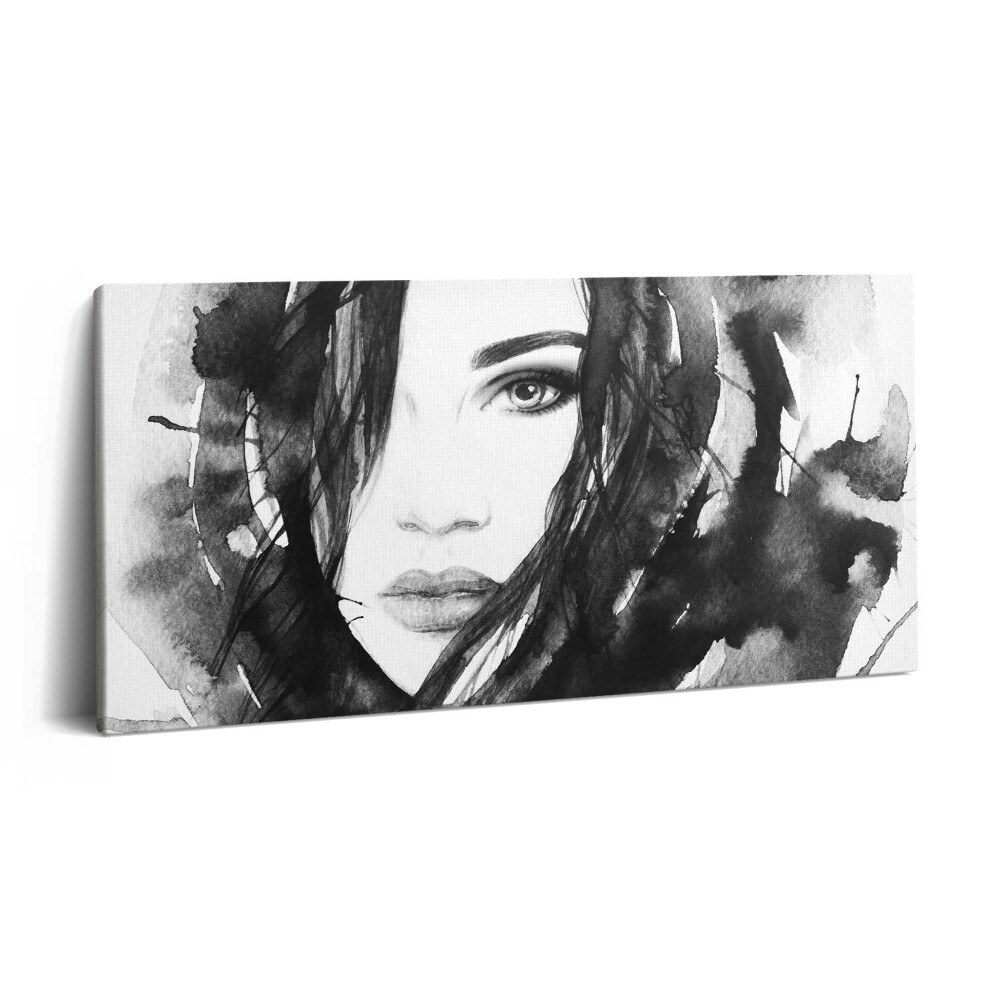 Vászonkép nyomtatás 120x60 Akvarell portré egy nőről