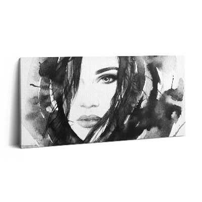 Vászonkép nyomtatás 120x60 Akvarell portré egy nőről