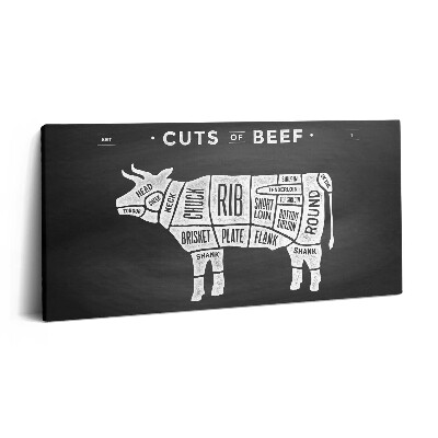 Vászonkép nyomtatás 120x60 Plakát tehénnel - marhahentes